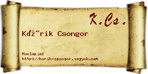 Kórik Csongor névjegykártya