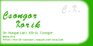 csongor korik business card
