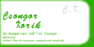 csongor korik business card